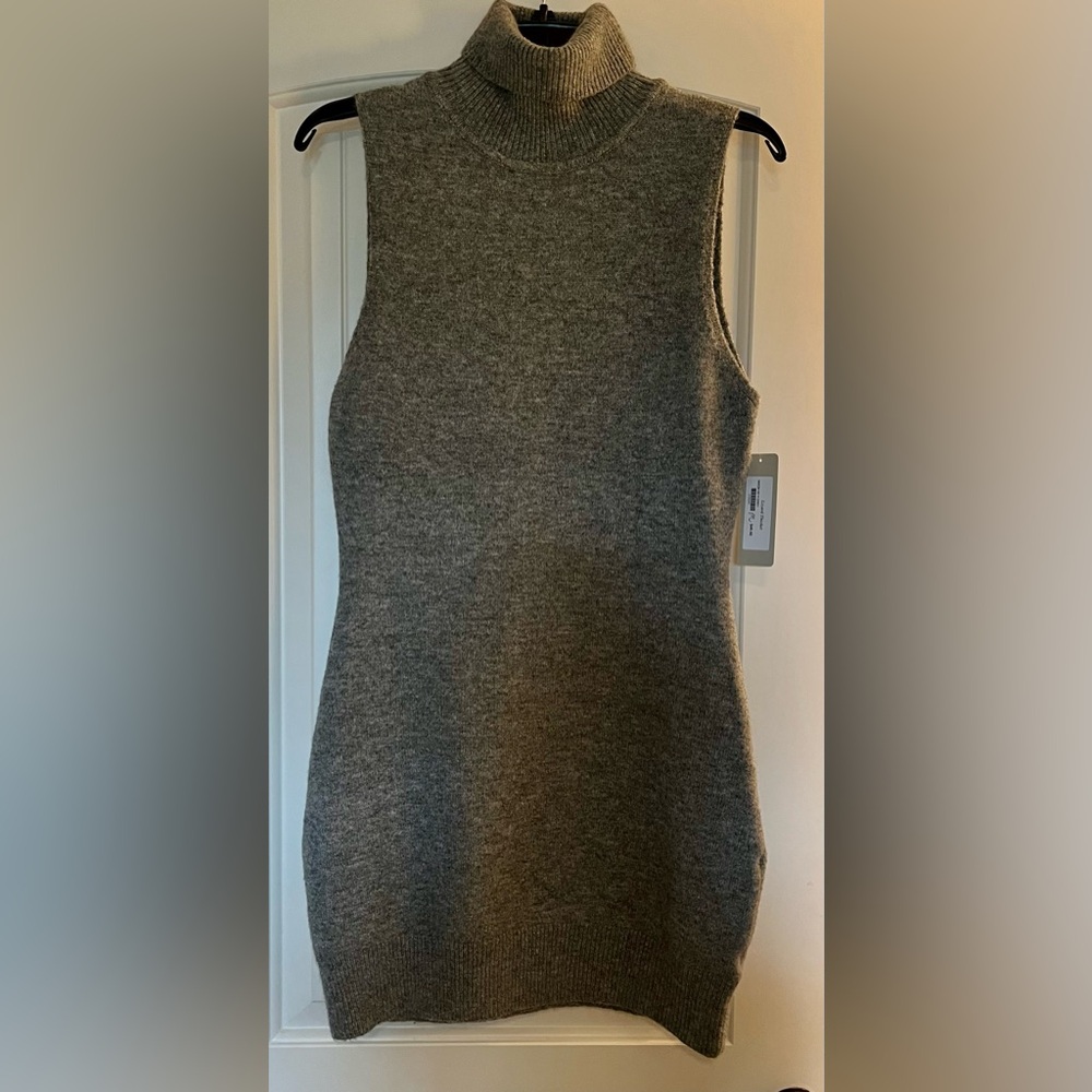 Lizard Thicket Charcoal Knit Mini Turtleneck Sweater Dress M